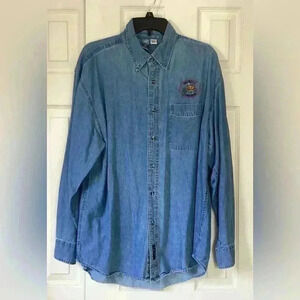 Port and Company Denim Long Sleeve Shirt size large
